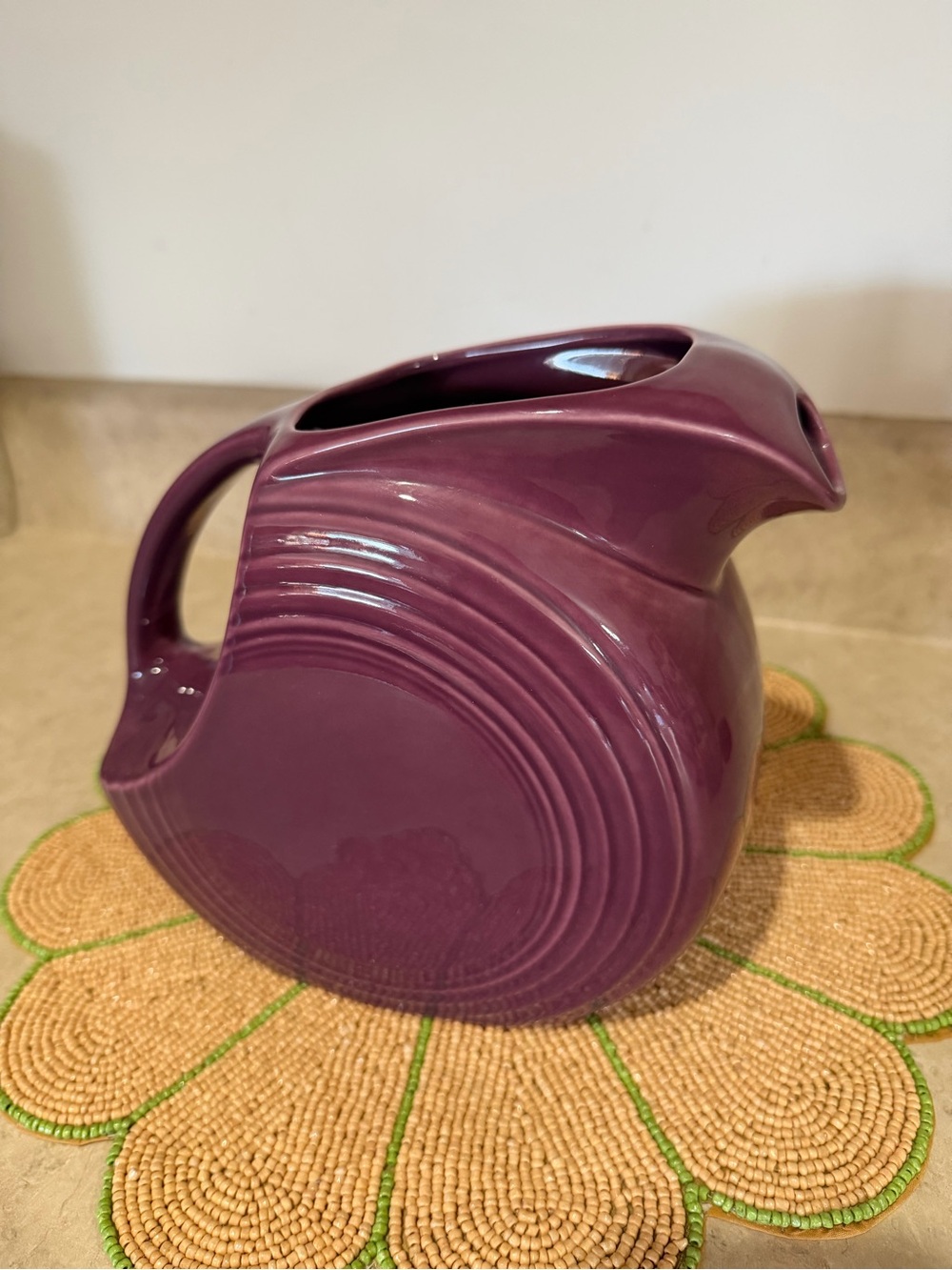 Plum Ceramic Art Pitcher - Elegant Home Accent